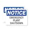 Signmission Emergency Plant Shutdown, 5 in W x Rectangle, Vinyl Decal OS-2PACK-NS-D-35-L-11879 - alternate 1